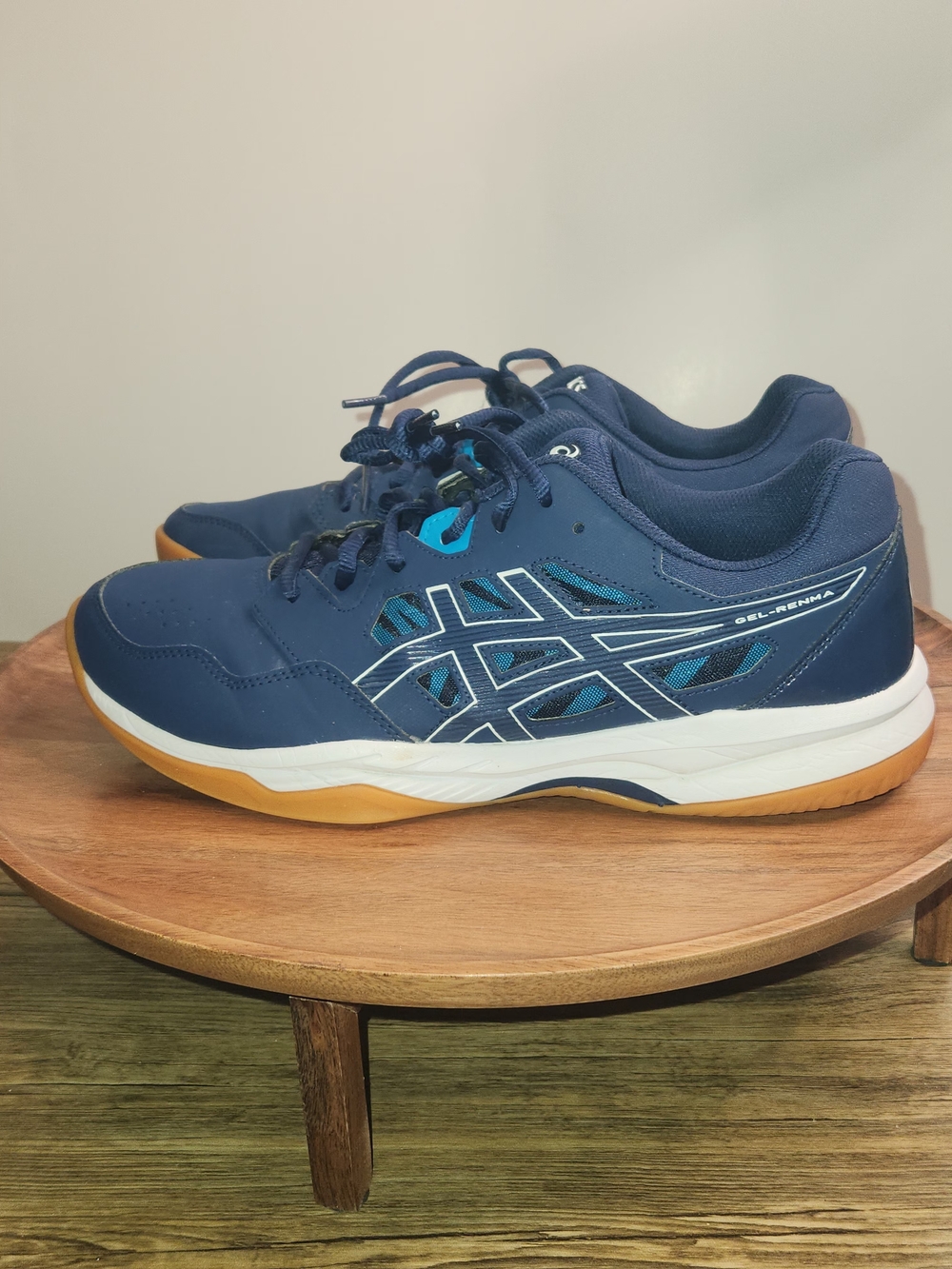 Asics Men's Gel-Renma Court Shoes Indigo Blue And White US Size 10.